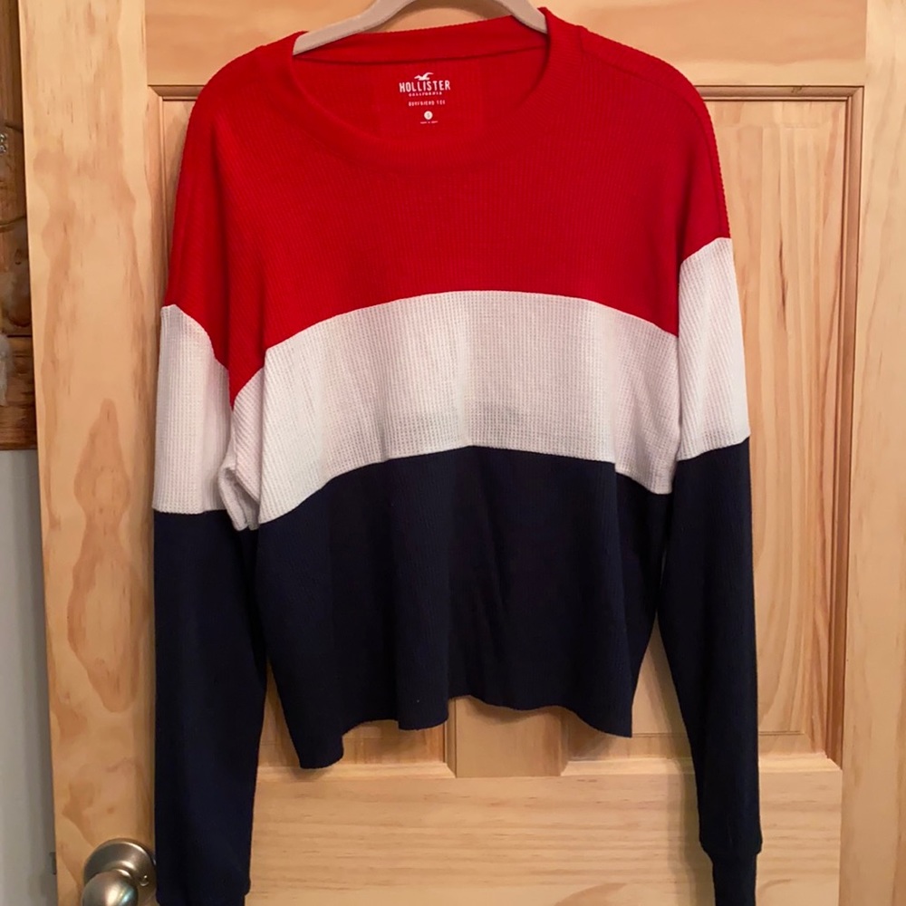Red white blue top